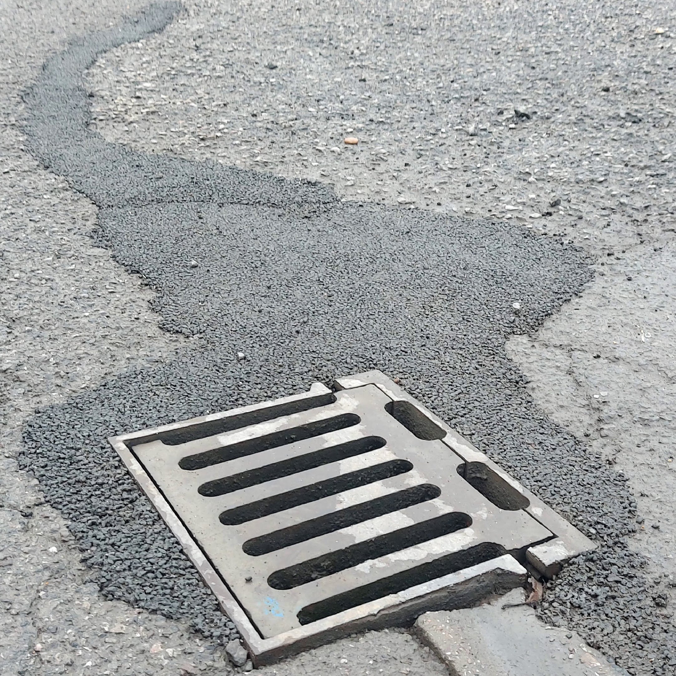Cold Lay Asphalt Material Repairs Potholes Caused By Heavy Vehicle Traffic
