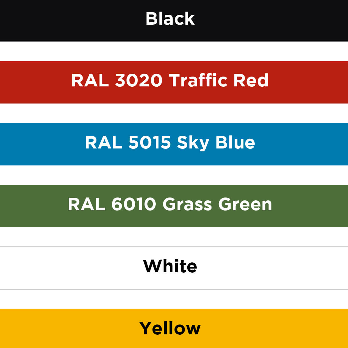 Spectrum TrafficLine X410 colour chart