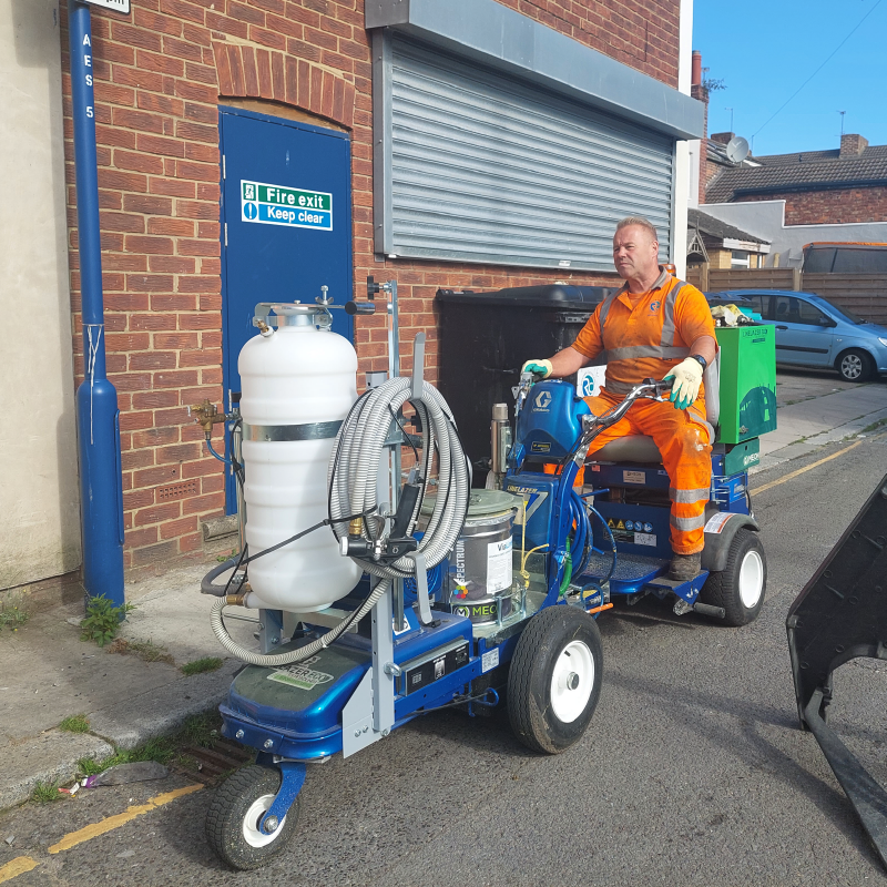 Council Highways Team In-House Solution for Line Marking Services