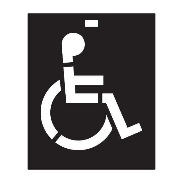 Black Plastic Stencil S45 Disabled Person Symbol 1200mm – Meon-UK