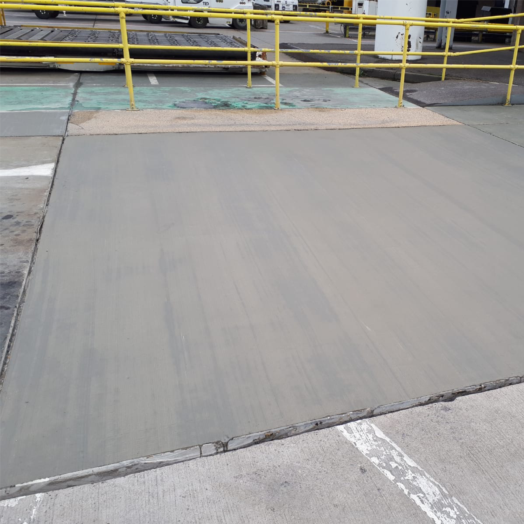 PermaFyx W685 concrete resurfacing finished look in a warehouse yard