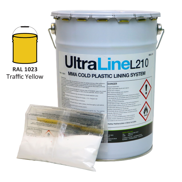 UltraLine L210 Yellow MMA Hard Wearing Line Marking Paint 8kg Kit