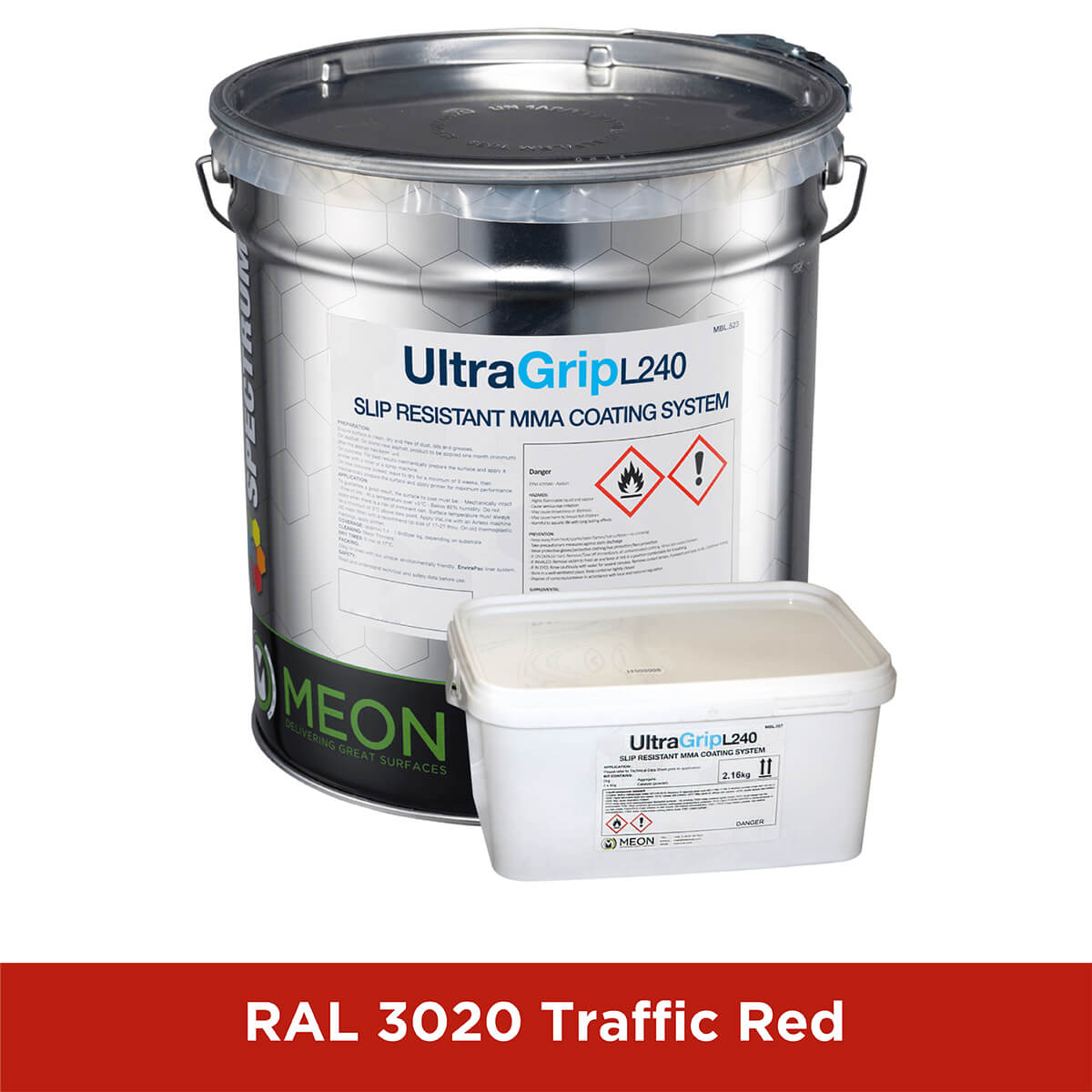 Spectrum UltraGrip L240 MMA Hard Wearing Surface Coating Traffic Red 20kg