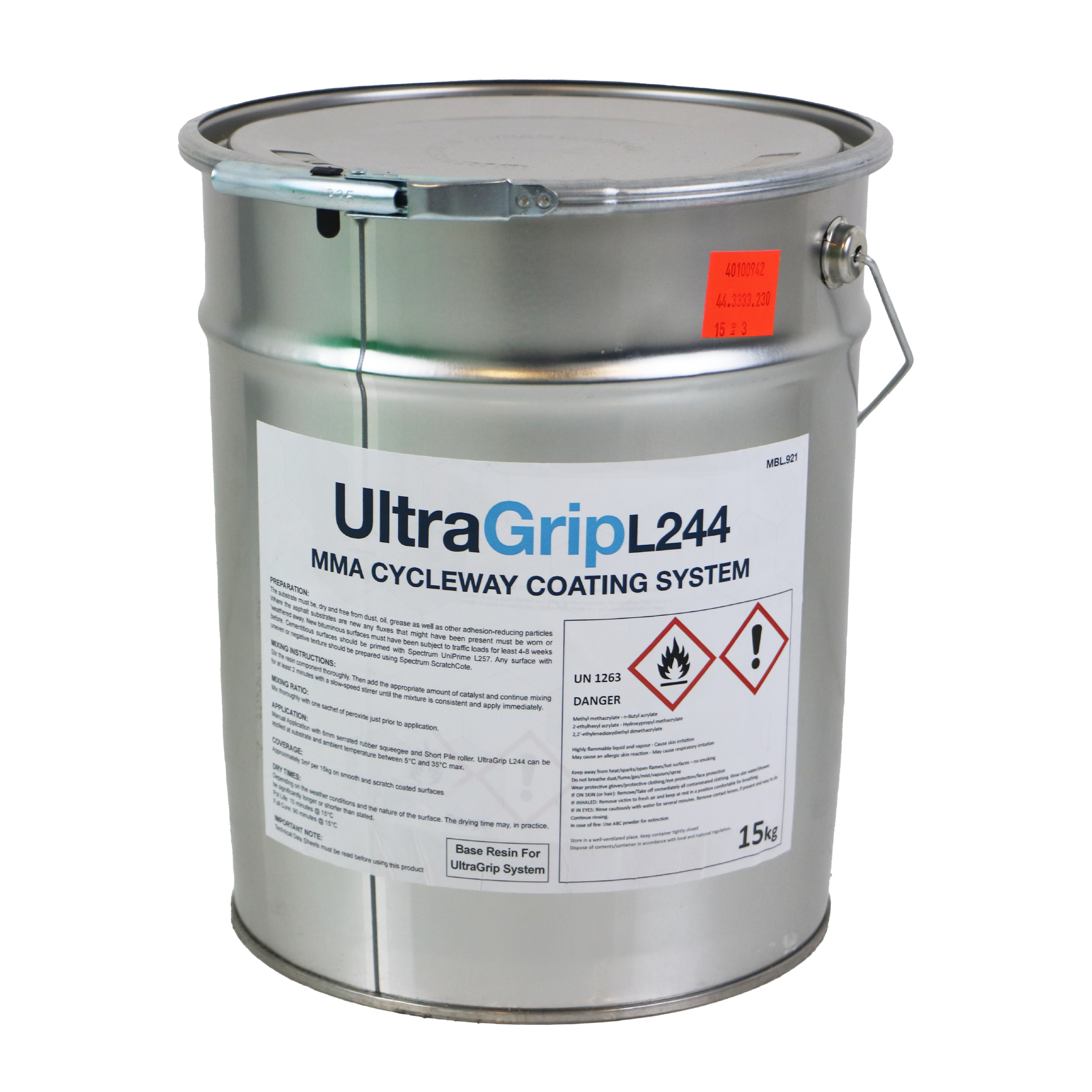 Spectrum UltraGrip L244 MMA Hard Wearing Cycleway Coating Green 15kg ...