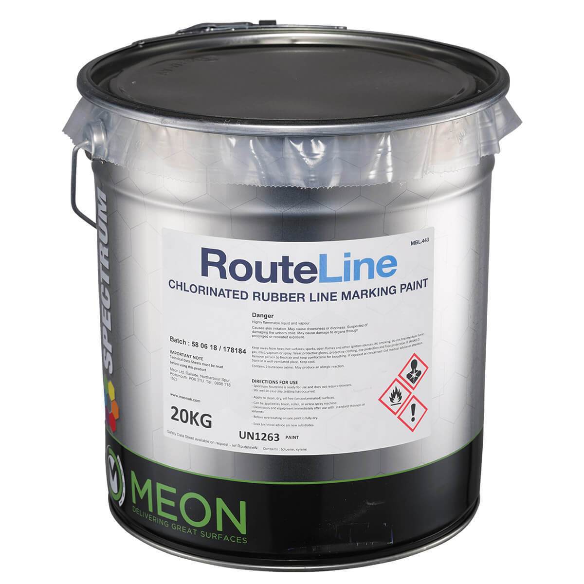 Spectrum RouteLine Chlorinated Rubber Line Marking Paint 20kg MeonUK